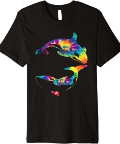 Orca Whale Tie Dye Funny Orca Wave Lover Premium T-Shirt