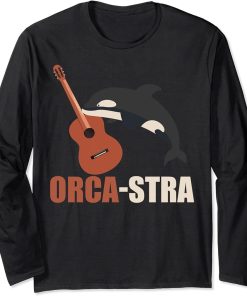 Whale Pun Joke Whales Orca-stra Cello Orca Long Sleeve T-Shirt