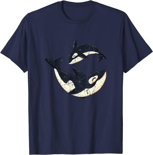 Men Women Happy Orcas Killer Whale Cute Orca Lover T-Shirt