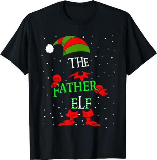 Father Elf Group Matching Family Christmas Gift T-Shirt