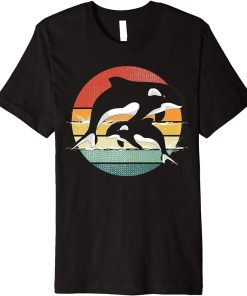 Sea Aquarist Ocean Animal Orca Lover Gift Retro Killer Whale Premium T-Shirt