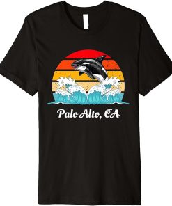 Vintage Palo Alto CA Distressed Orca Killer Whale Art Premium T-Shirt