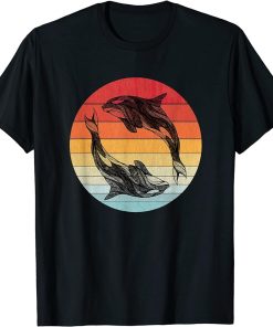 Orca Whale Vintage Family Retro Killer Orcas Women Kids T-Shirt