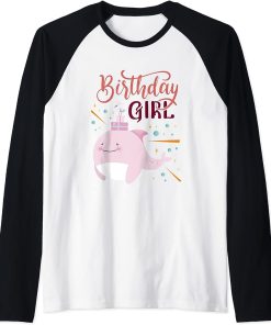 Birthday Girl Gift Orcas Killer Whale Sea Creature Party Art Raglan Baseball Tee